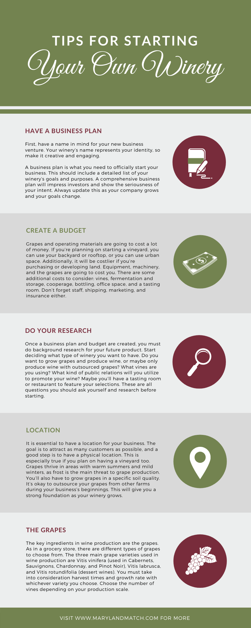 Tips for Starting Your Own Winery infographic